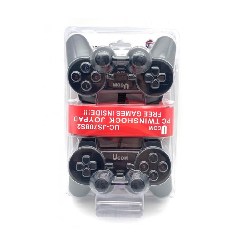 Джойстик проводной USB двойной для компьютера ПК UC-JS708S2 green