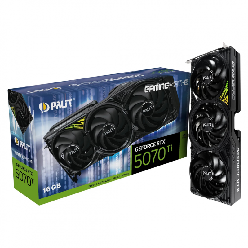Видеокарта RTX 5070 Ti PALIT GAMINGPRO-S 16GB GDDR7 256 BIT