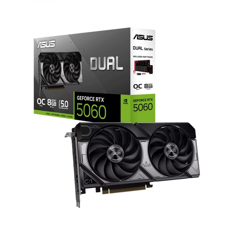 Видеокарта RTX 5060 8 GB GDDR7 ASUS DUAL OC