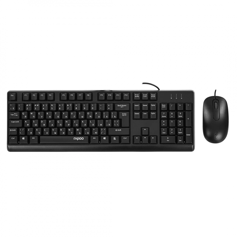 Клавиатура + мышь RAPOO NX1500 WIRED/ENG-RUS/BLACK