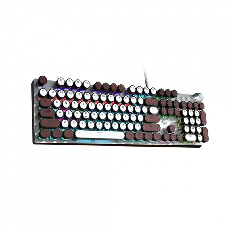 Игровая механическая клавиатура AULA F2088, проводная, RGB, Brown Switch, ENG, White-Brown