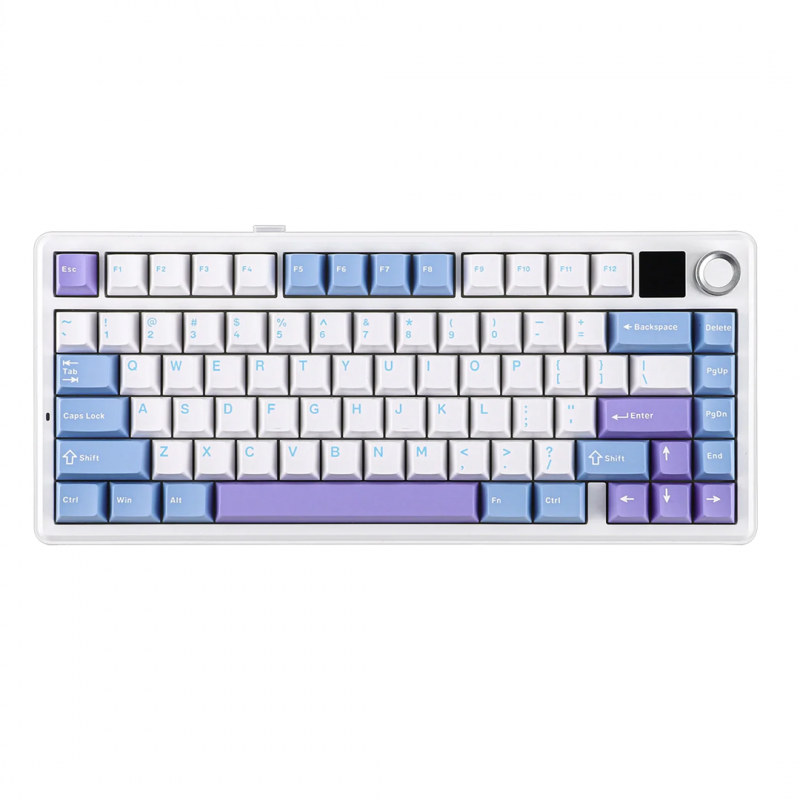 Игровая механическая клавиатура AULA F75, 75%, беспроводная, RGB, ENG, White/Blue/Purple