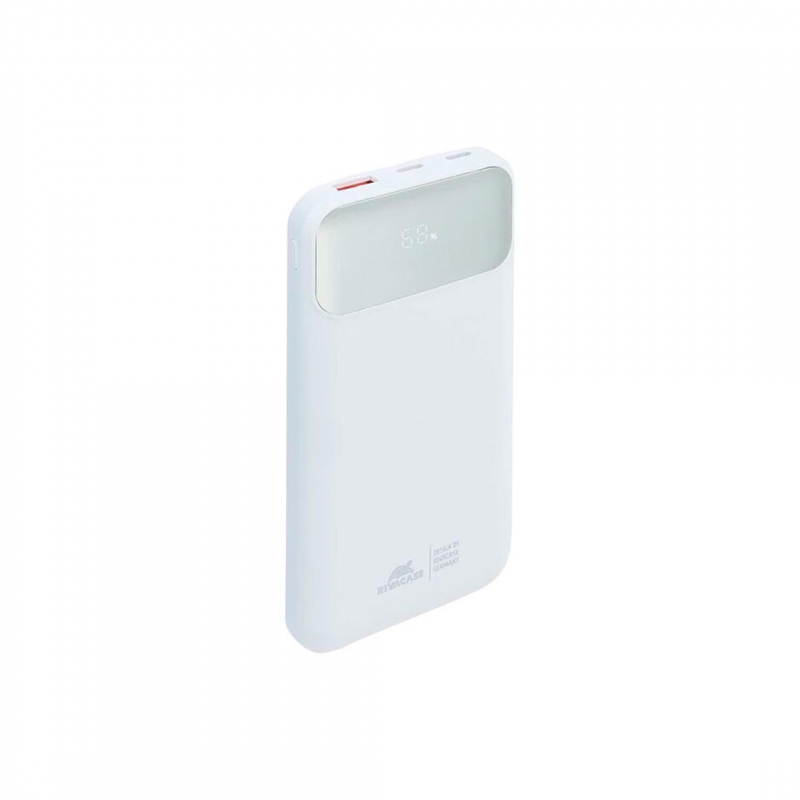 Внешний аккумулятор RIVACASE VA2211 White, 10000 мА·ч (37 Вт·ч), быстрая зарядка 22.5 Вт, USB-A, 2×USB-C