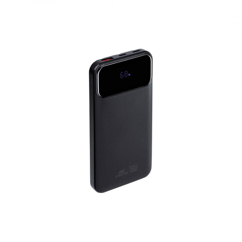 Внешний аккумулятор RIVACASE VA2211 Black, 10000 мА·ч, 37 Вт·ч, 22.5 Вт, Quick Charge, USB-A, 2×USB-C