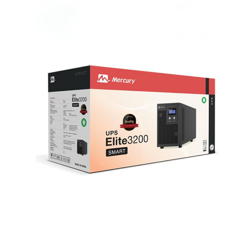 Источник бесперебойного питания (ИБП) Mercury Elite 3200 Smart (3200ВА/2000Вт), Offline+AVR, 3 розетки