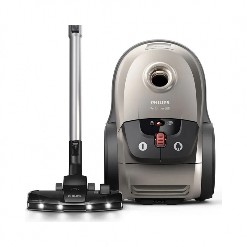 Пылесос Philips XD8052/12, 2200 Вт, мешок 4 л, черный/серый