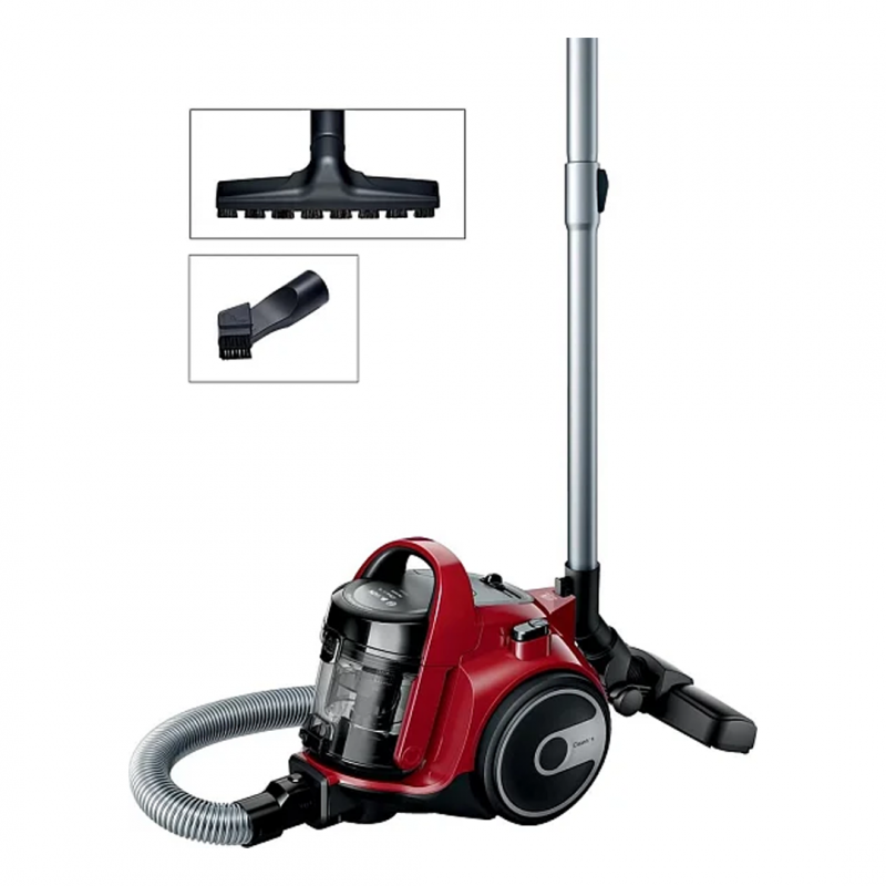 Пылесос Bosch BGS05AAA2, 700 Вт, контейнер 1.5 л, красный/чёрный