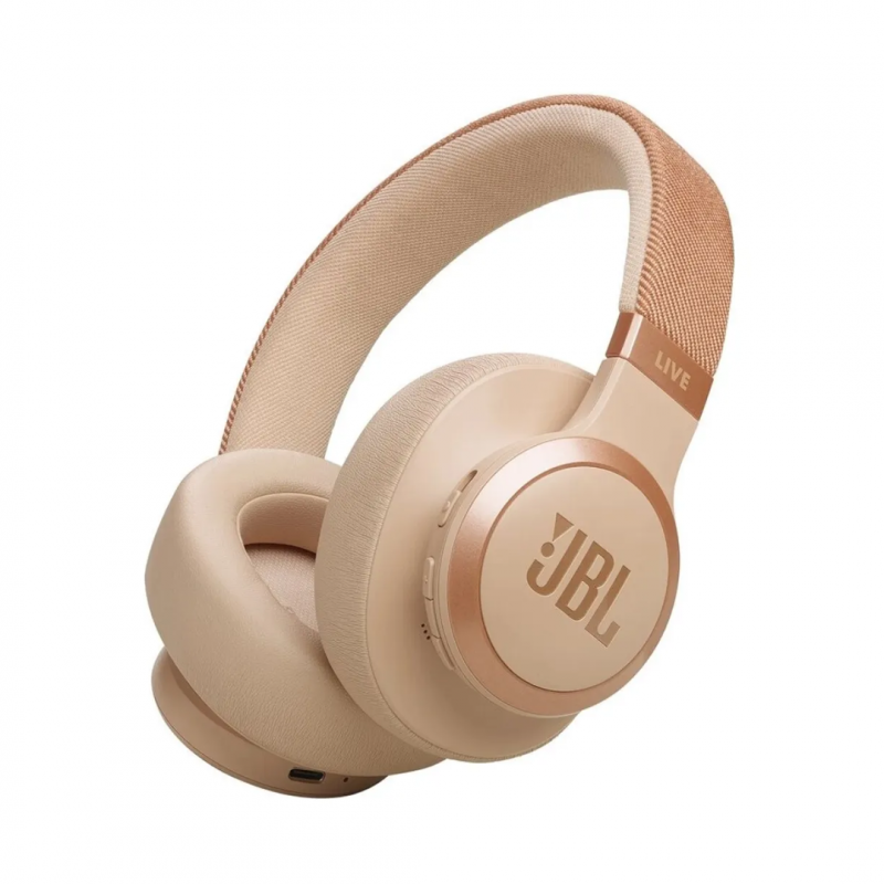 Наушники JBL Live 770NC беспроводные полноразмерные Bluetooth с адаптивным шумоподавлением, Beige