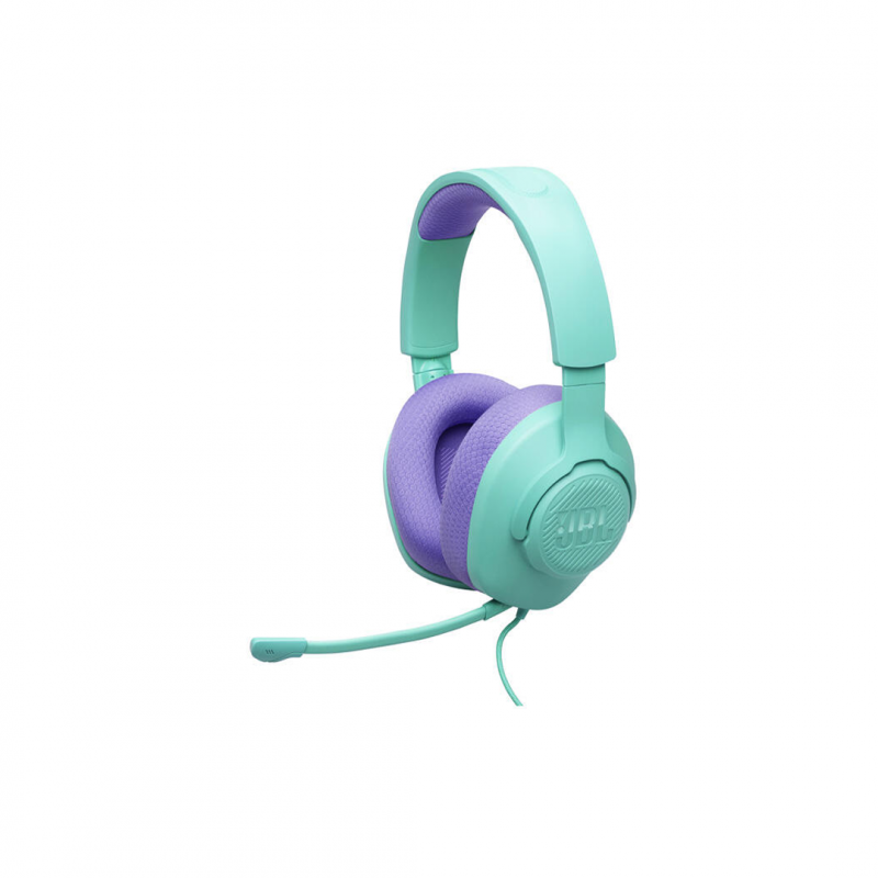 Проводная игровая гарнитура JBL Quantum 100M2 бирюзово-голубой цвет (Cyan)