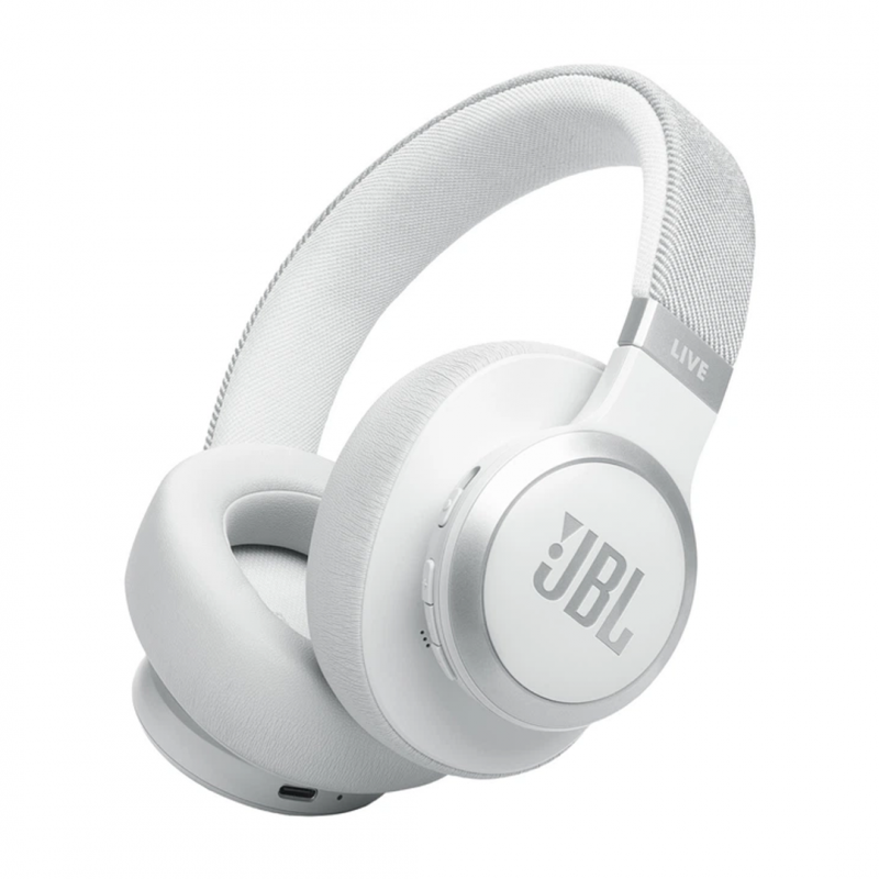 Беспроводные полноразмерные наушники JBL Live 770NC, Bluetooth, True Adaptive ANC, до 65 часов работы, белые (JBLLIVE770NCWHT)