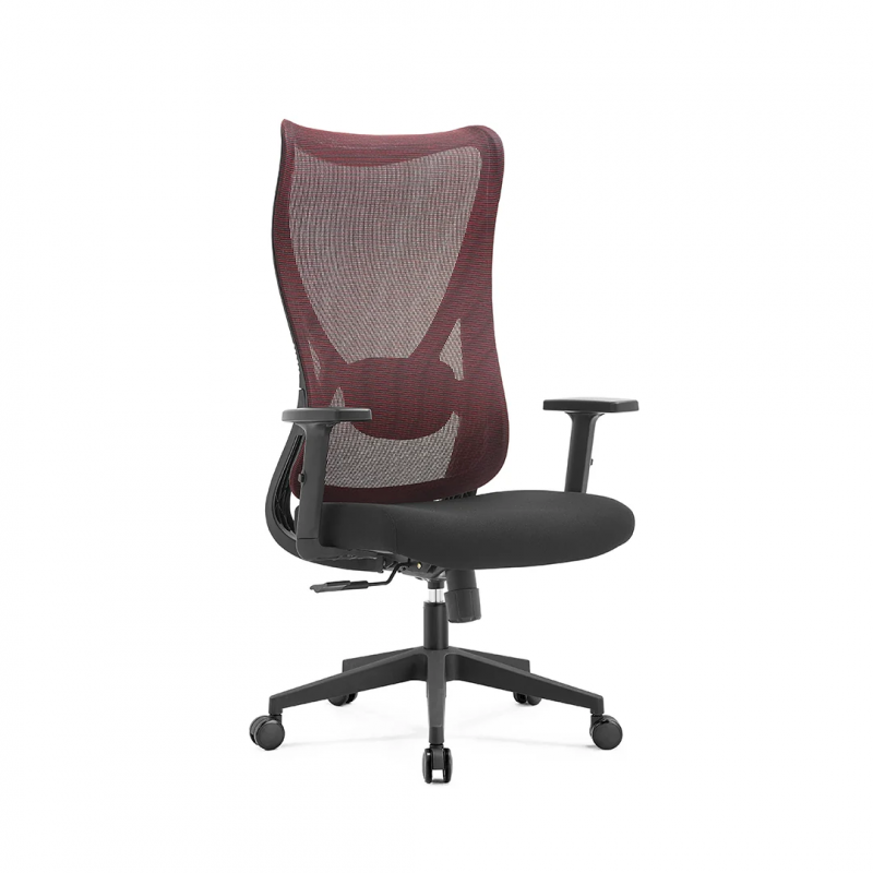 Эргономичное офисное кресло NOEL Chris-H (Mesh+Fabric, Black-Red)
