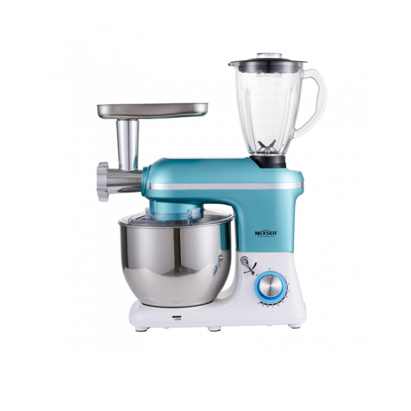 Комбайн 3-в-1 NEXSER NS-1365S, 7 л (планетарный миксер + мясорубка + стационарный блендер)