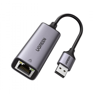 Конвертер UGREEN CM209 с USB на RJ45 (Сетевая карта USB 3.0 / 1 Гигабит / Серый цвет)