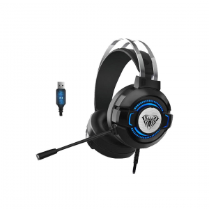 Игровая гарнитура AULA S602, проводная, USB + 3.5 мм, RGB, черная