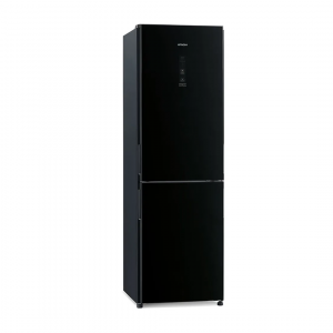 Холодильник Hitachi, 330 л, черное стекло, Display