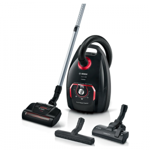 Пылесос Bosch BGL8POW2, 650 Вт, мешок 5 л, чёрный/красный