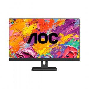 Монитор AOC 24E3UM, 23.8\", VA, 1920×1080, 75 Гц, 4 мс, HDMI, DisplayPort, VGA, USB, динамики, чёрный
