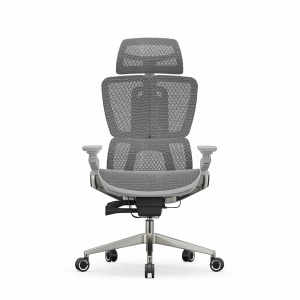 Эргономичное офисное кресло NOEL Gary-H White/Grey (Mesh+Fabric)