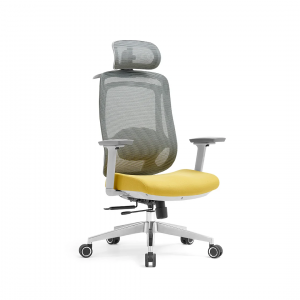 Эргономичное офисное кресло NOEL Icon-HG Plus (Mesh+Fabric, Grey-Yellow)
