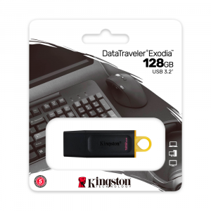Флешка KINGSTON 128GB DATA TRAVELER EXODIA черный