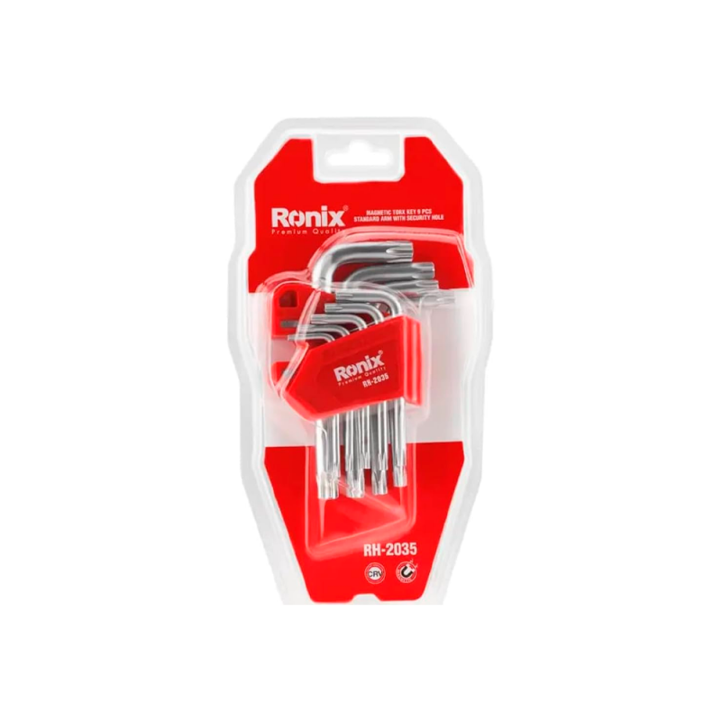 Набор магнитных ключей Torx с короткой рукояткой Ronix (9 шт.) RH-2035